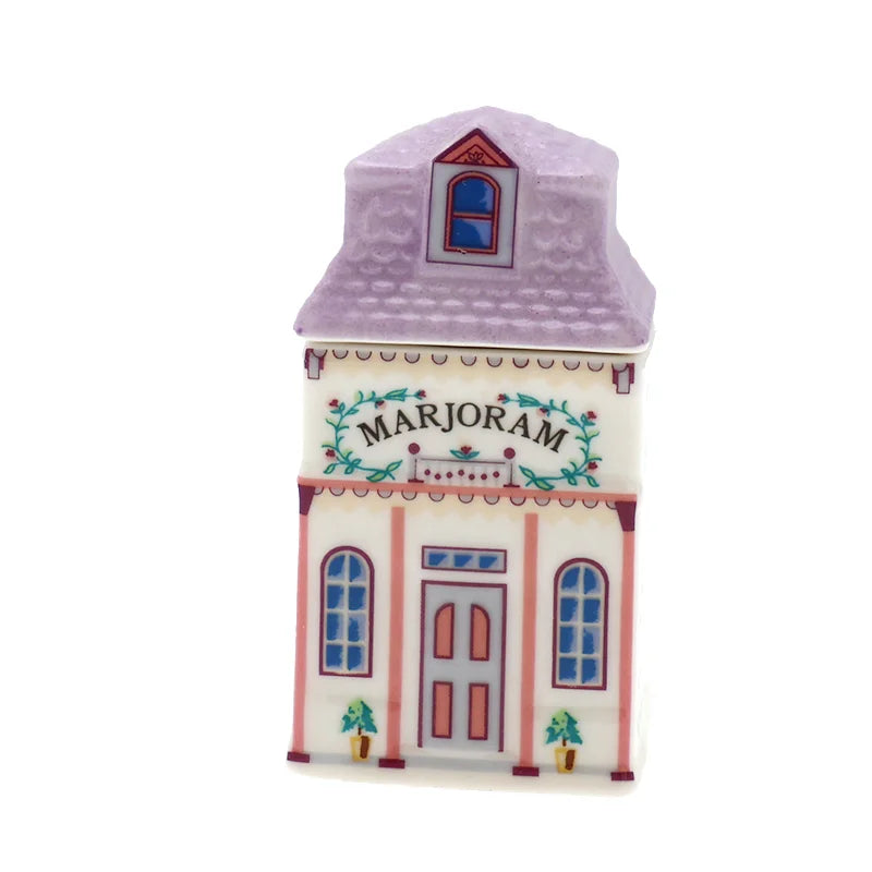 Creative Ceramic Pottery Spice Jar 24-Piece Colorful House Shape Powder Storage Handmade Custom Logo Salt Spice Canisters